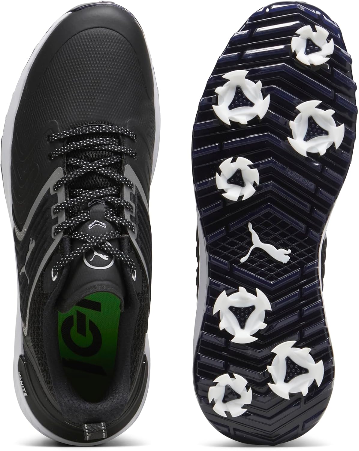 PUMA Men's Ignite Innovate Golf Shoes - 7.5 - White/Black