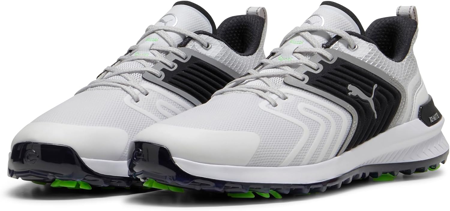PUMA Men's Ignite Innovate Golf Shoes - 7.5 - White/Black