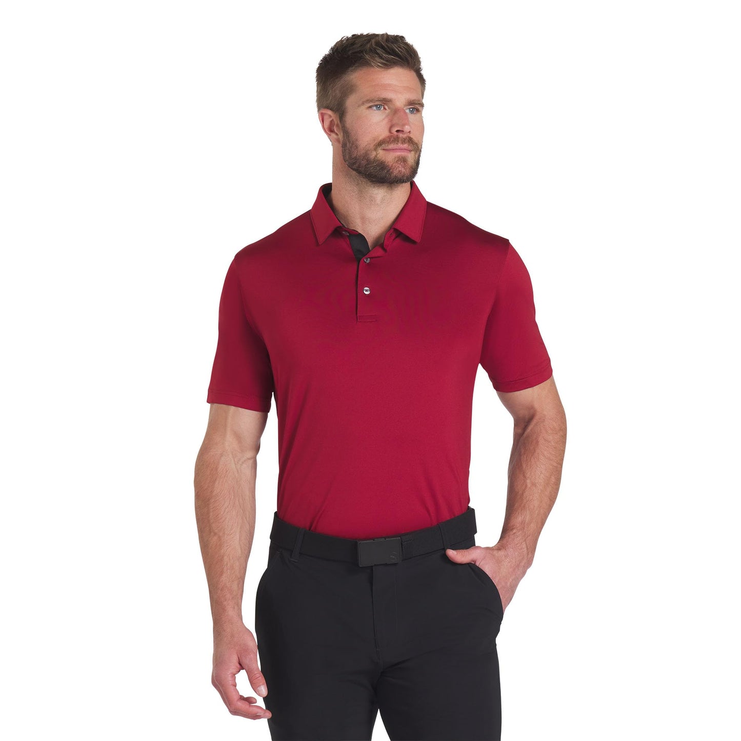 PUMA Men's Mattr Brigade Polo - Intense Red - puma Bla - Small
