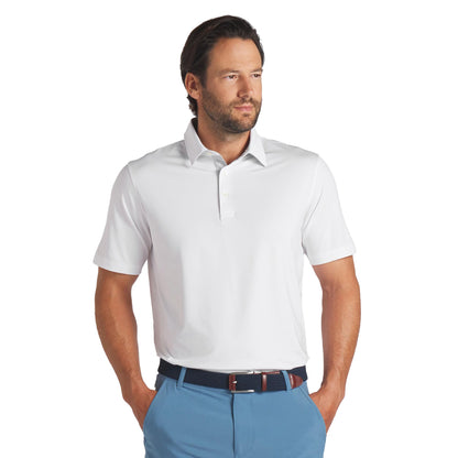 PUMA Men's Mattr Brigade Polo - White Glow - ash Gray - Small