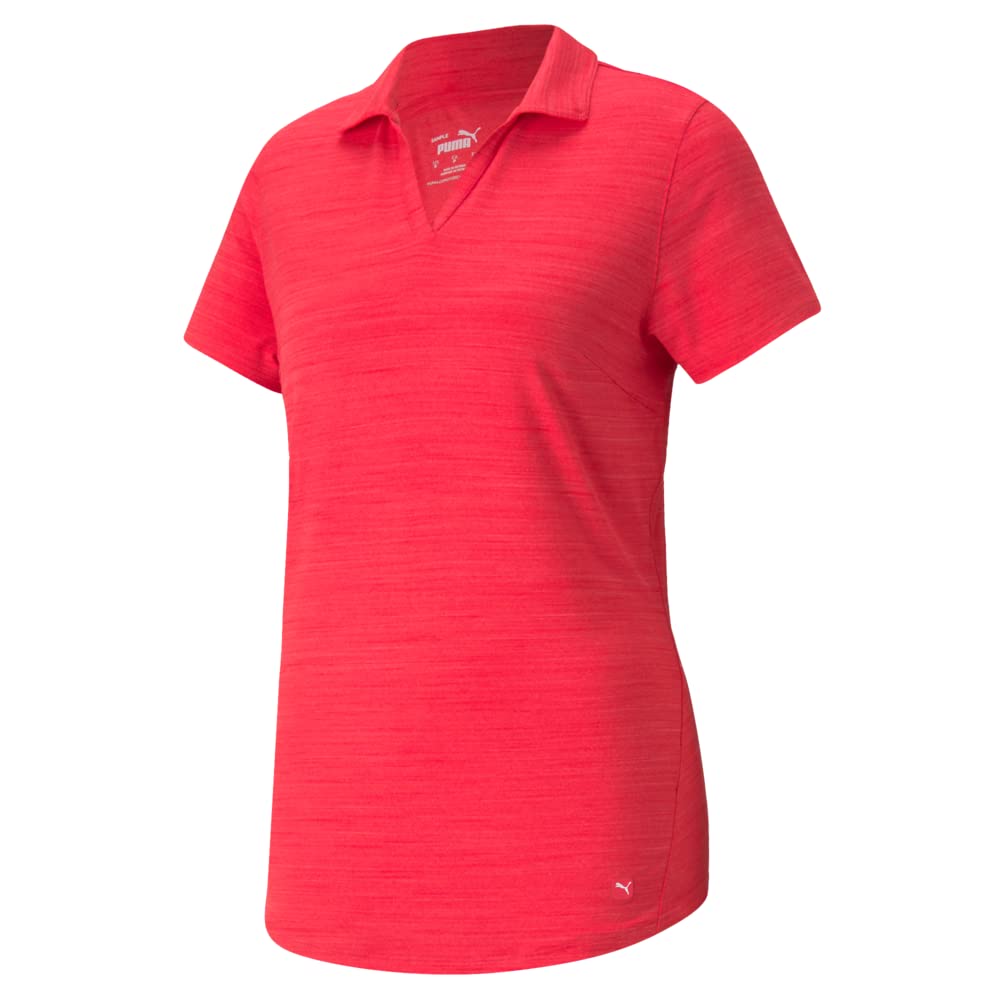 PUMA Women's Cloudspun Free Polo - Large - Teaberry Heather