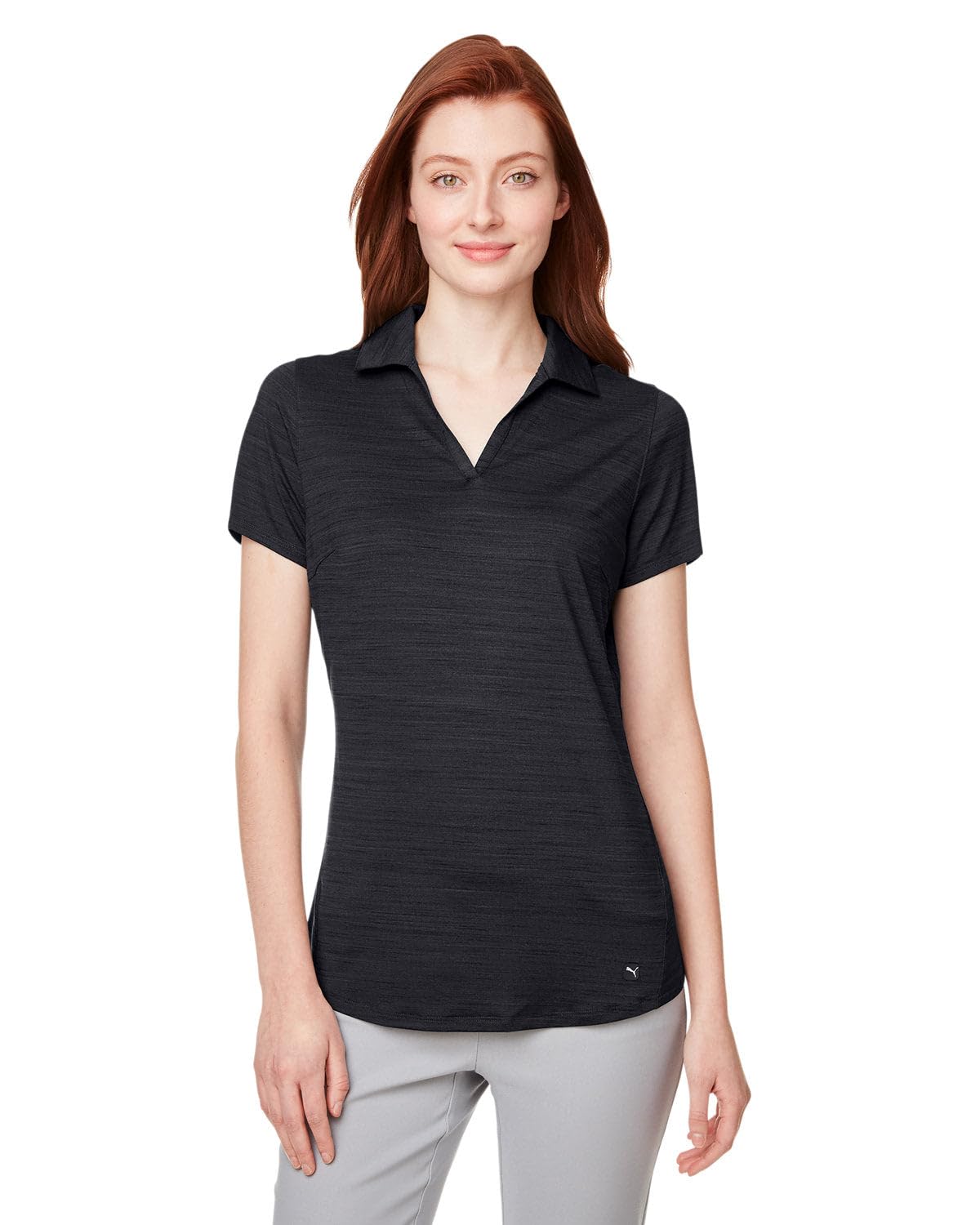 PUMA Women's Cloudspun Free Polo - Small - Serenity Heather