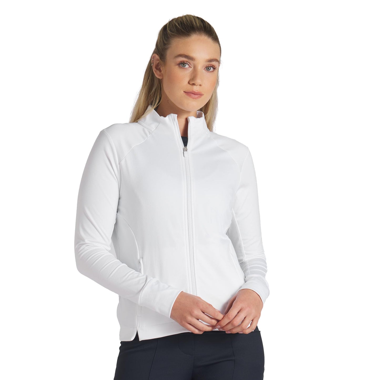 PUMA Women's Cloudspun Heather Full Zip Jacket - Medium - White Glow