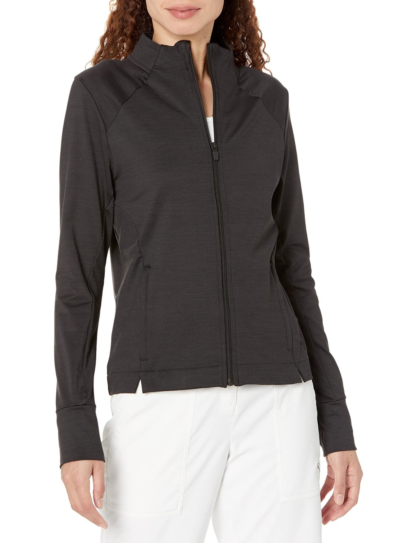 PUMA Women's Cloudspun Heather Full Zip Jacket - X - Small - Puma Black Heather