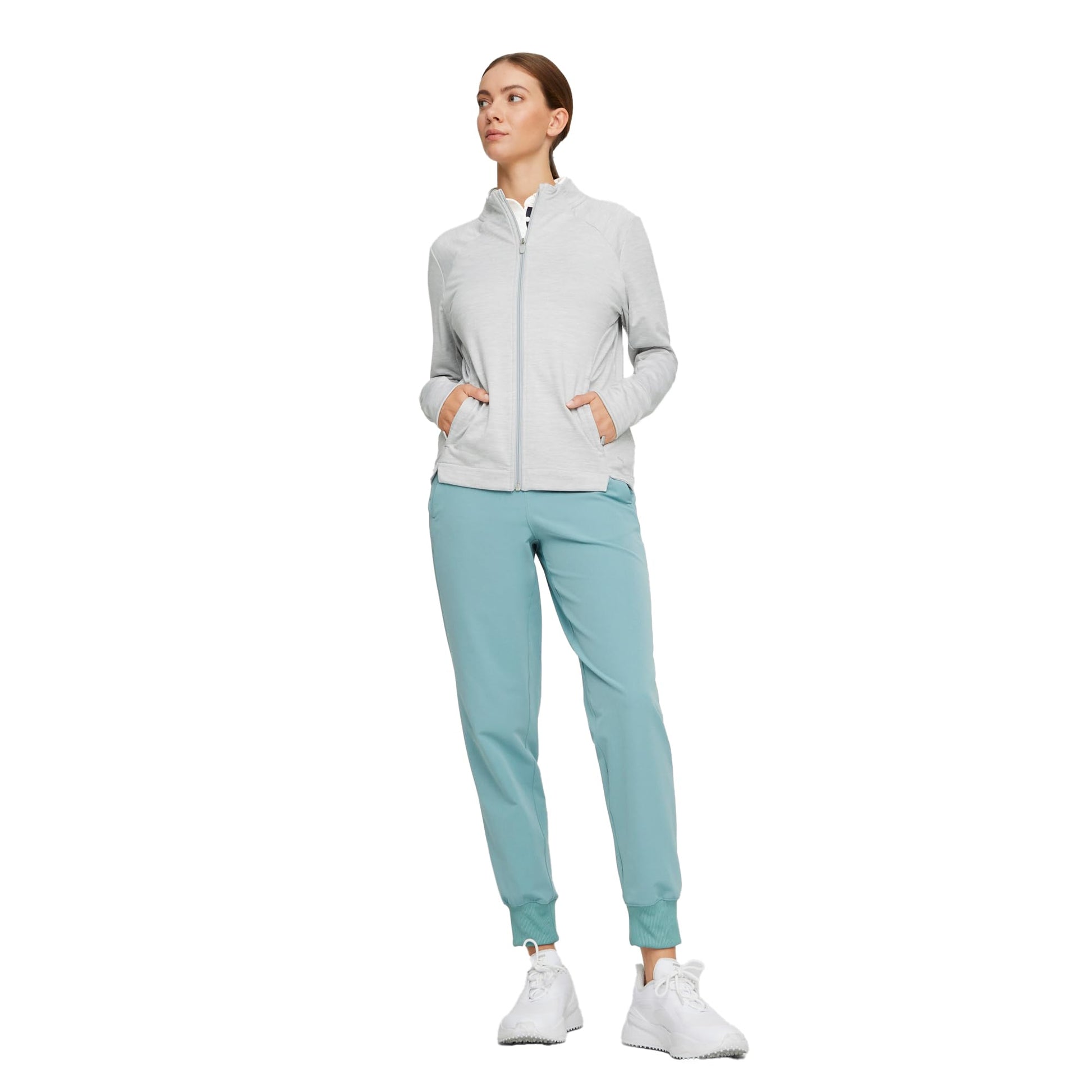 PUMA Women's Cloudspun Heather Full Zip Jacket - X - Small - Puma Black Heather