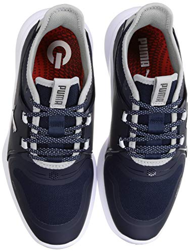 PUMA Women's Ignite Fasten8 Golf Shoe - High Rise Puma Silver Scuba Blue - 6
