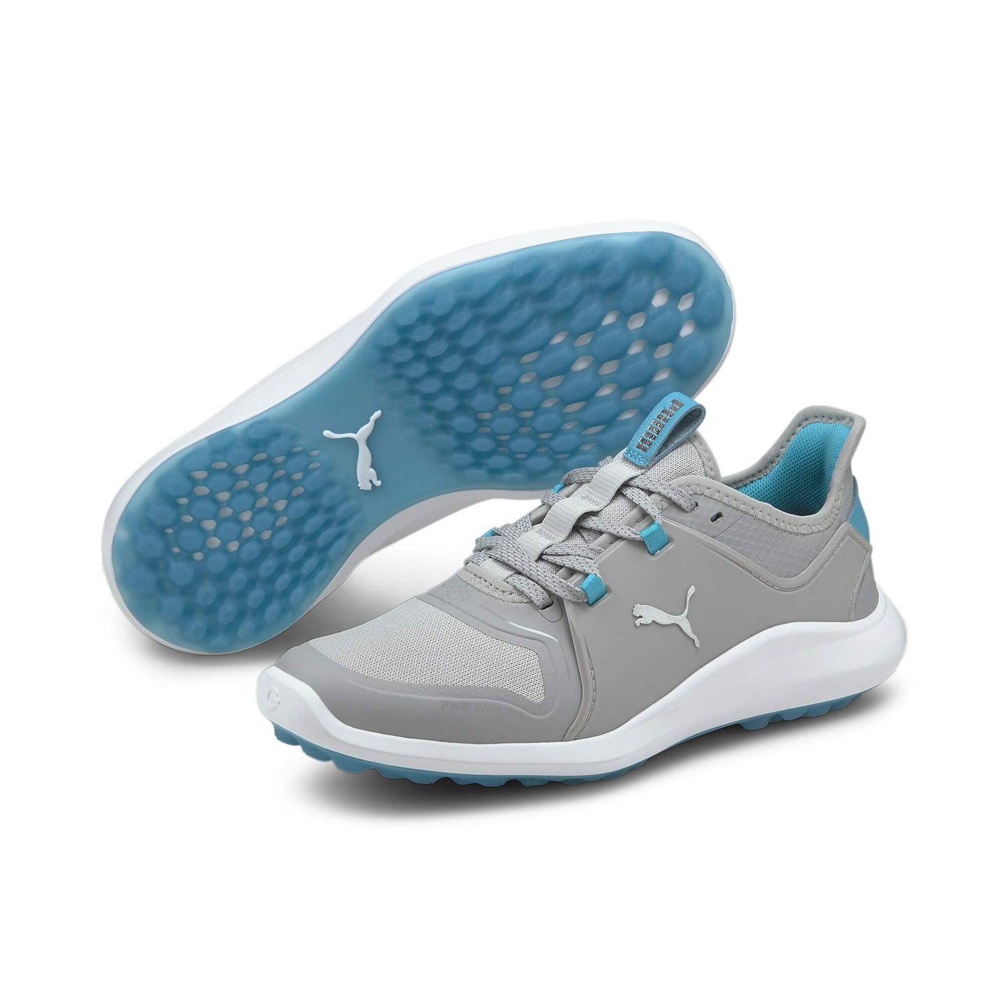 PUMA Women's Ignite Fasten8 Golf Shoe - High Rise Puma Silver Scuba Blue - 6