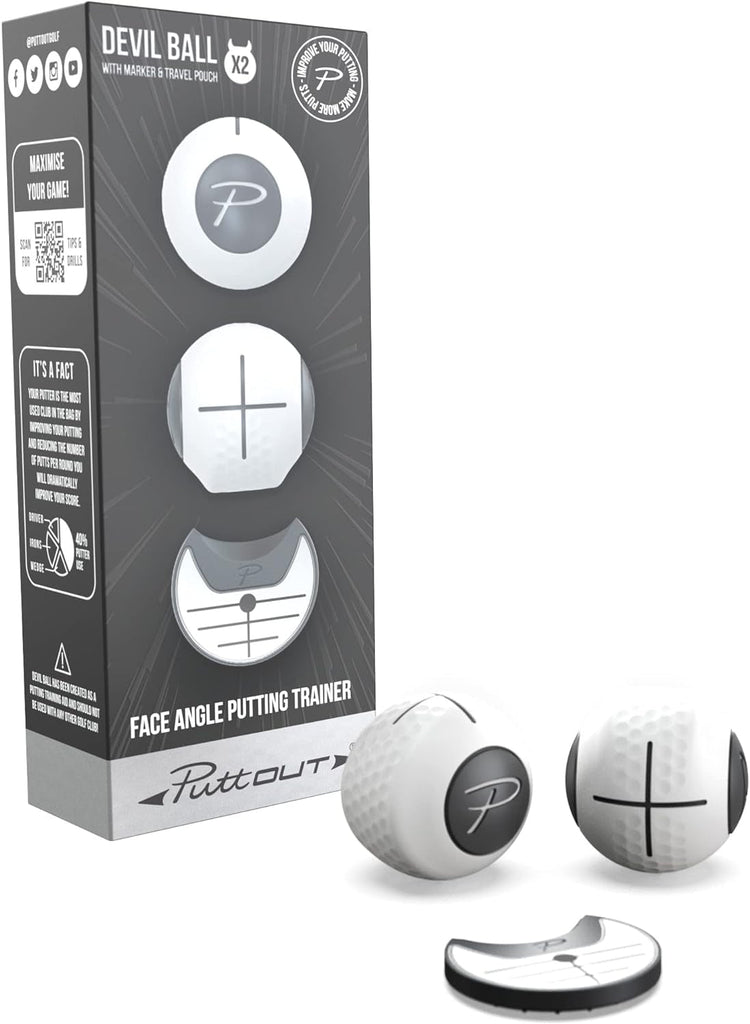 Puttout Devil Ball Face Angle Trainer - Perfect Your Putting - -