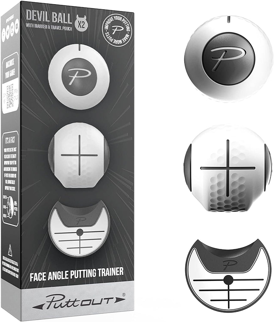 Puttout Devil Ball Face Angle Trainer - Perfect Your Putting - -