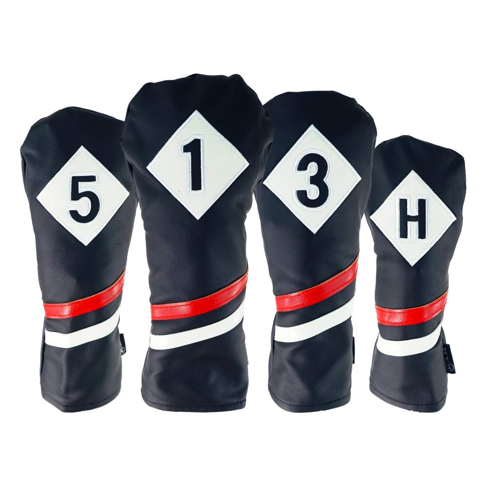 Ram Golf Premium Vintage Style PU Leather Headcovers - 4 pcs set - 1,3,5,X - 