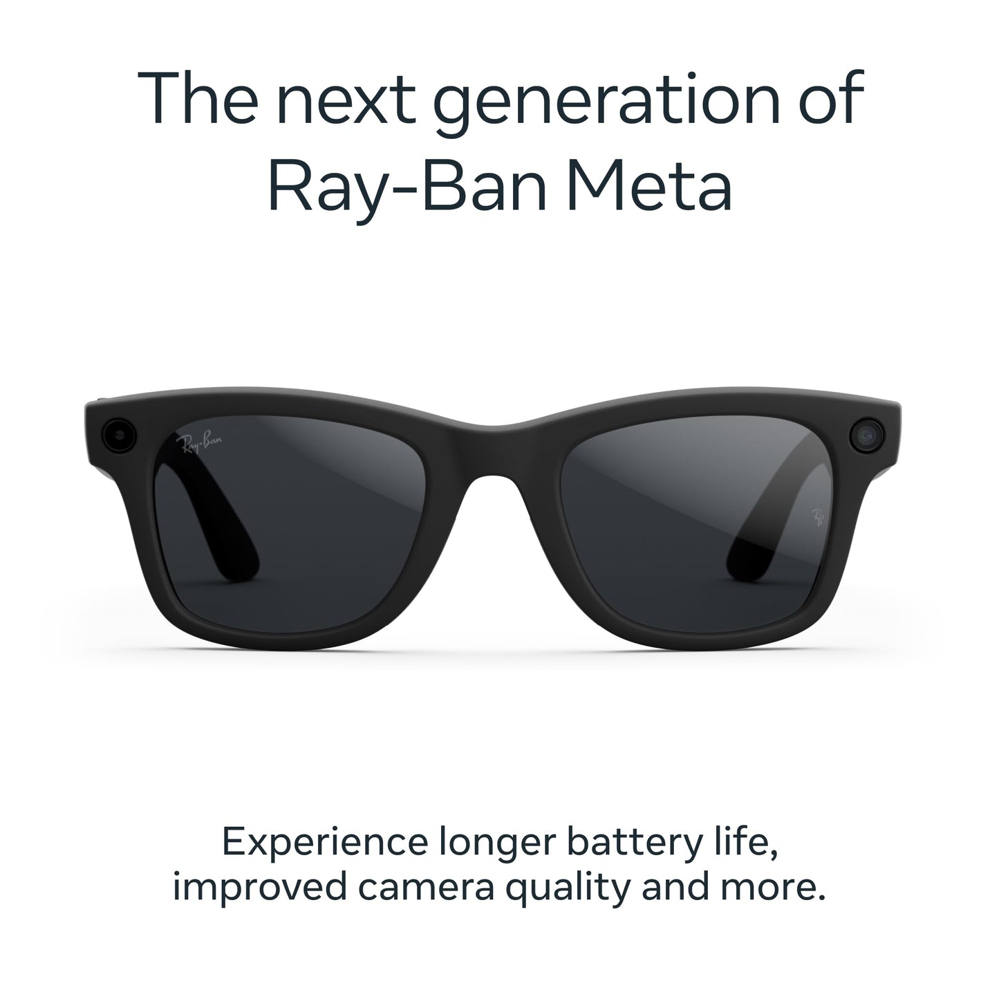 Ray - Ban | Meta Wayfarer Large (Gen 2) - Matte Black, Polarized Gradient Graphite lenses - Ray - Ban