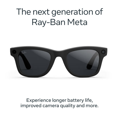 Ray - Ban | Meta Wayfarer Large (Gen 2) - Matte Black, Polarized Gradient Graphite lenses - Ray - Ban