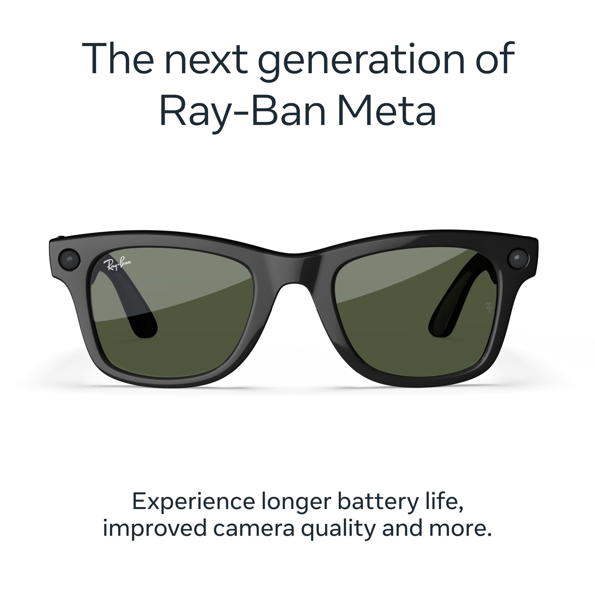 Ray - Ban | Meta Wayfarer Large (Gen 2) - Matte Black, Polarized Gradient Graphite lenses - Ray - Ban
