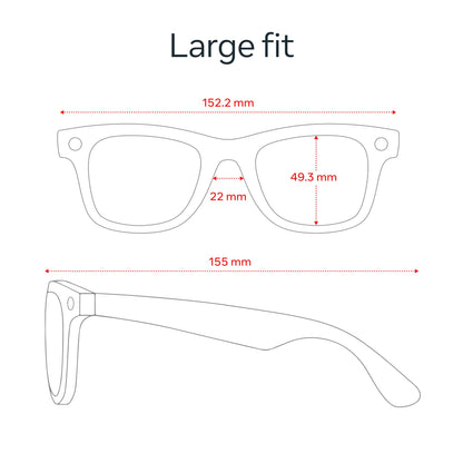 Ray - Ban | Meta Wayfarer Large (Gen 2) - Matte Black, Polarized Gradient Graphite lenses - Ray - Ban