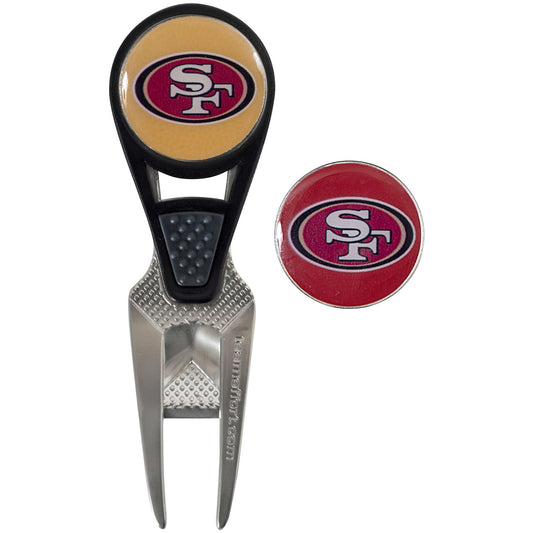 San Francisco 49ers CVX Ball Mark Repair Tool & 2 Ball Markers |Team Effort - Team Effort