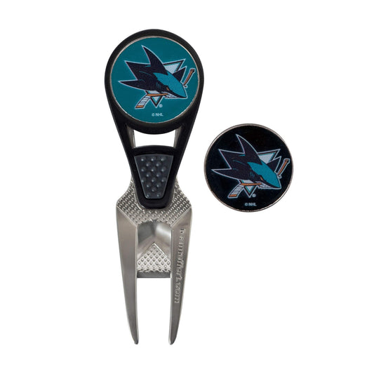 San Jose Sharks CVX Ball Mark Repair Tool & 2 Ball Markers |Team Effort - Team Effort