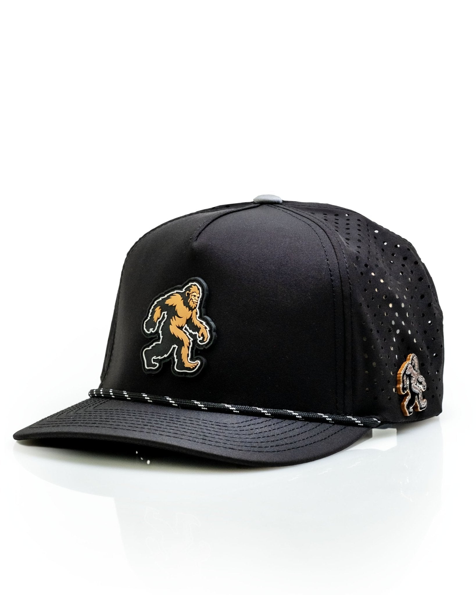Sasquatch Black - Perforated Rope Hat - Pins and Aces