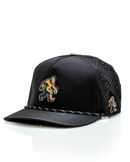Sasquatch Black - Perforated Rope Hat - Pins and Aces