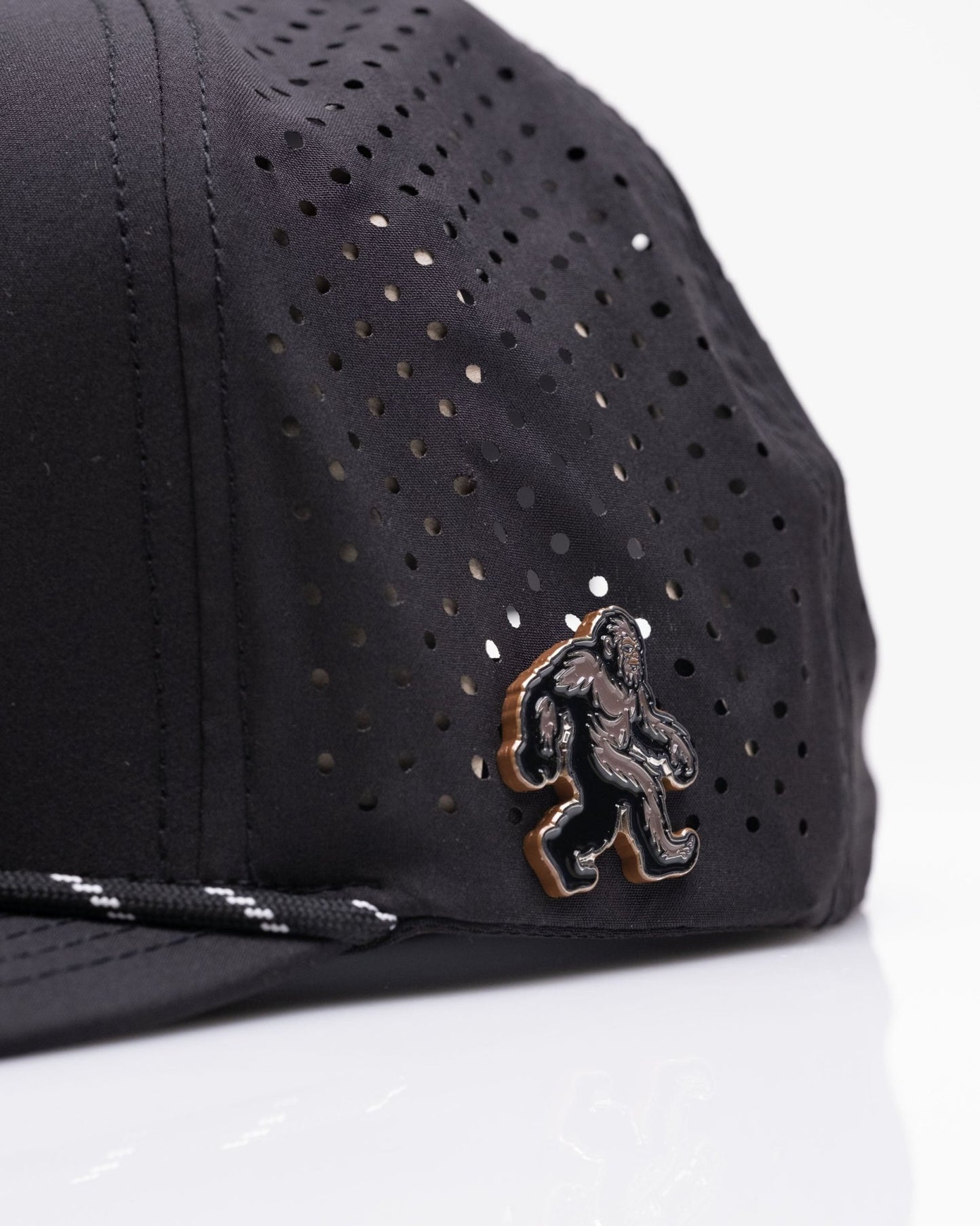 Sasquatch Black - Perforated Rope Hat - Pins and Aces