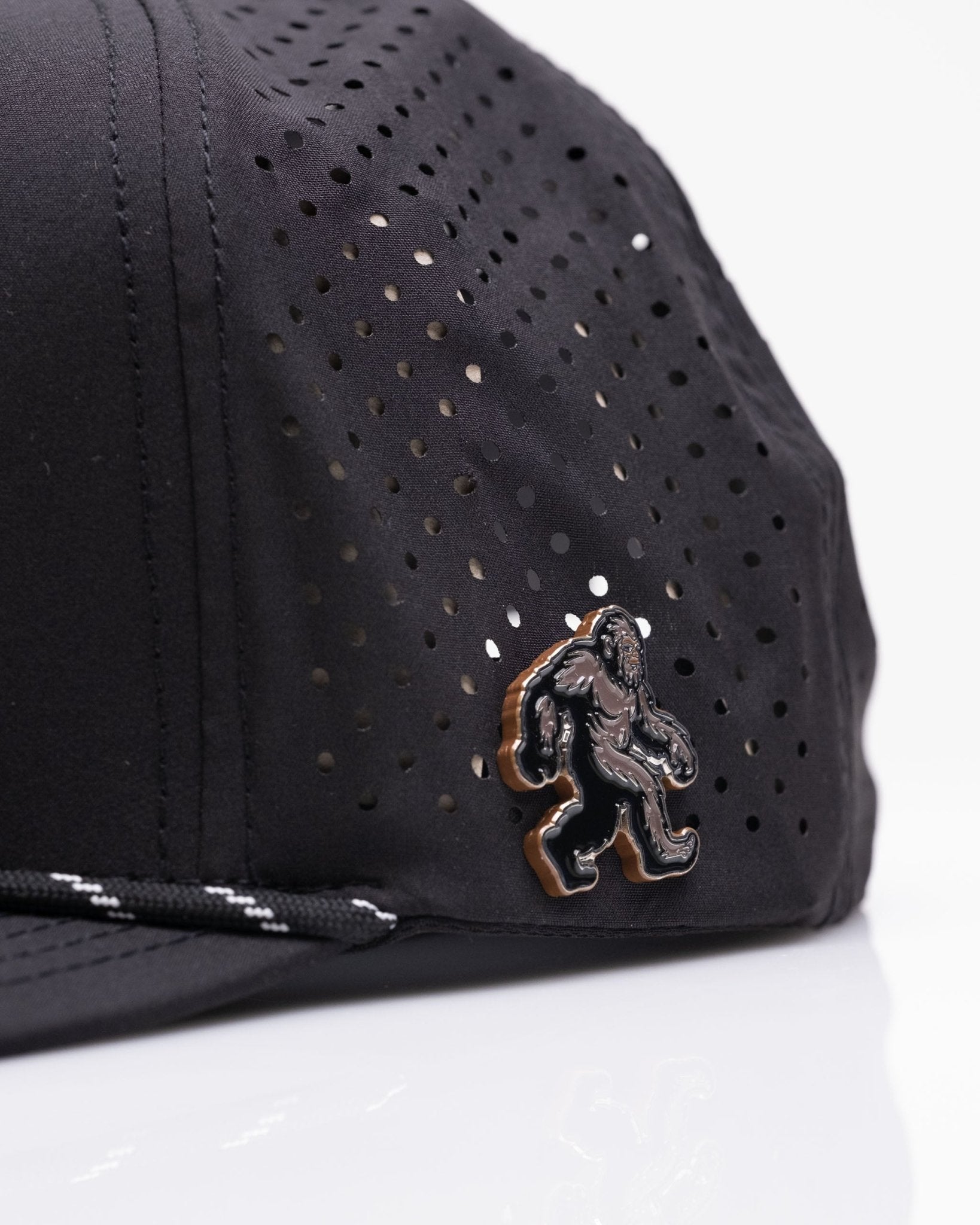 Sasquatch Black - Perforated Rope Hat - Pins and Aces