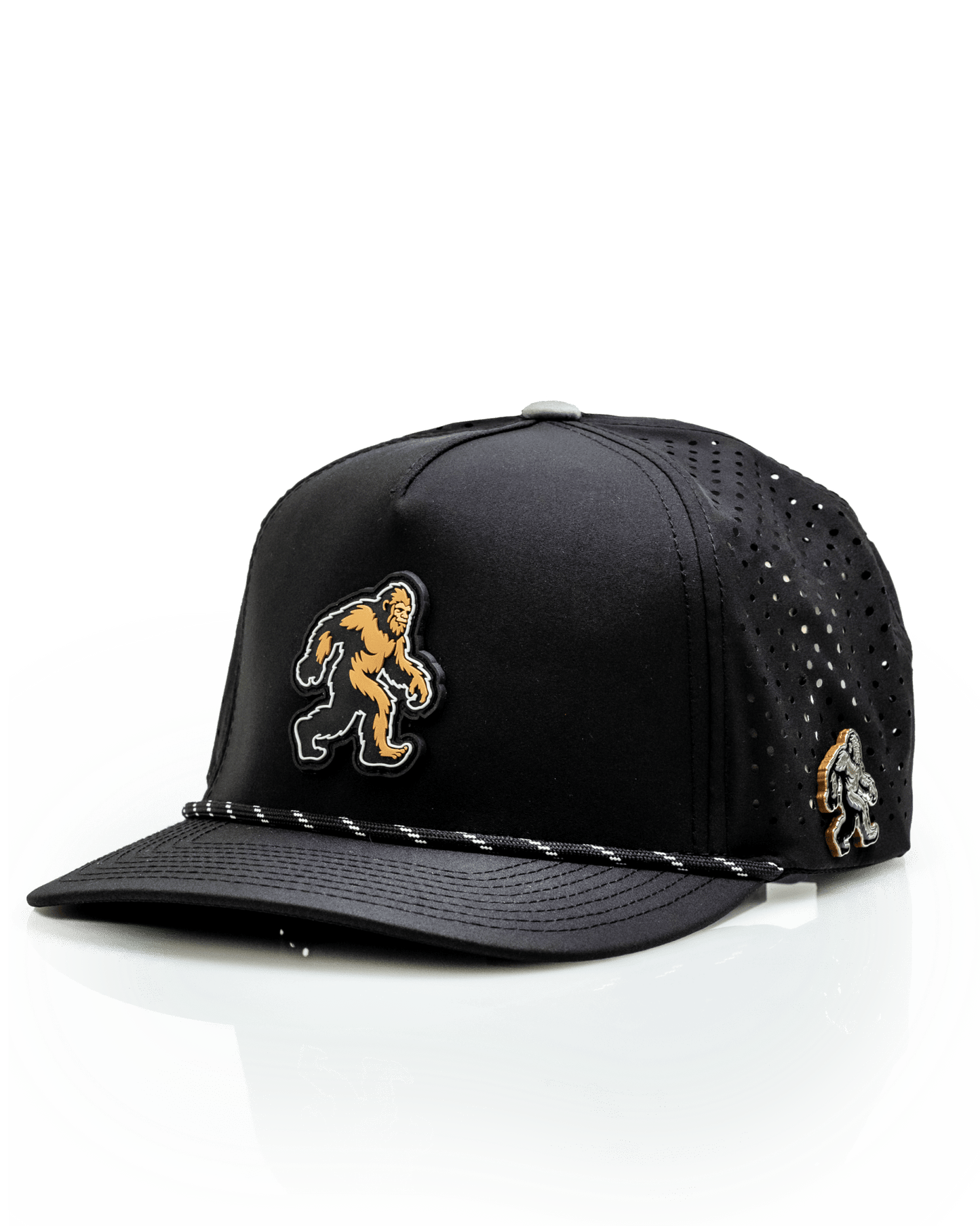 Sasquatch Black - Perforated Rope Hat - Pins and Aces