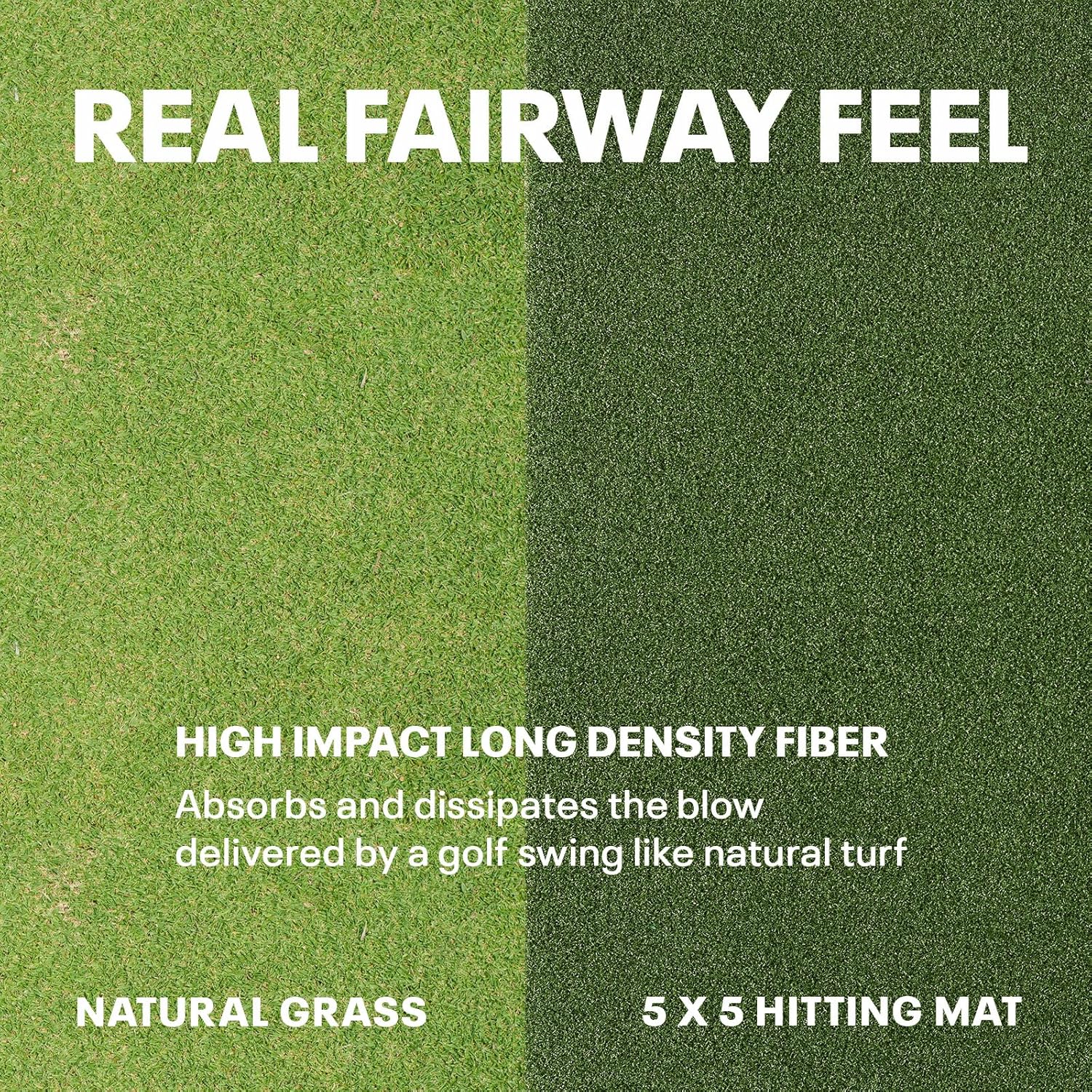 SkyTrak Golf Hitting Mat - 5' x 5' | Premium Feel, Realistic Turf, and Ultimate Stability - SkyTrak