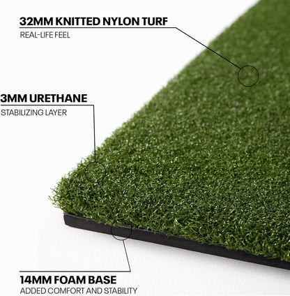 SkyTrak Golf Hitting Mat - 5' x 5' | Premium Feel, Realistic Turf, and Ultimate Stability - SkyTrak