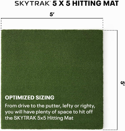 SkyTrak Golf Hitting Mat - 5' x 5' | Premium Feel, Realistic Turf, and Ultimate Stability - SkyTrak