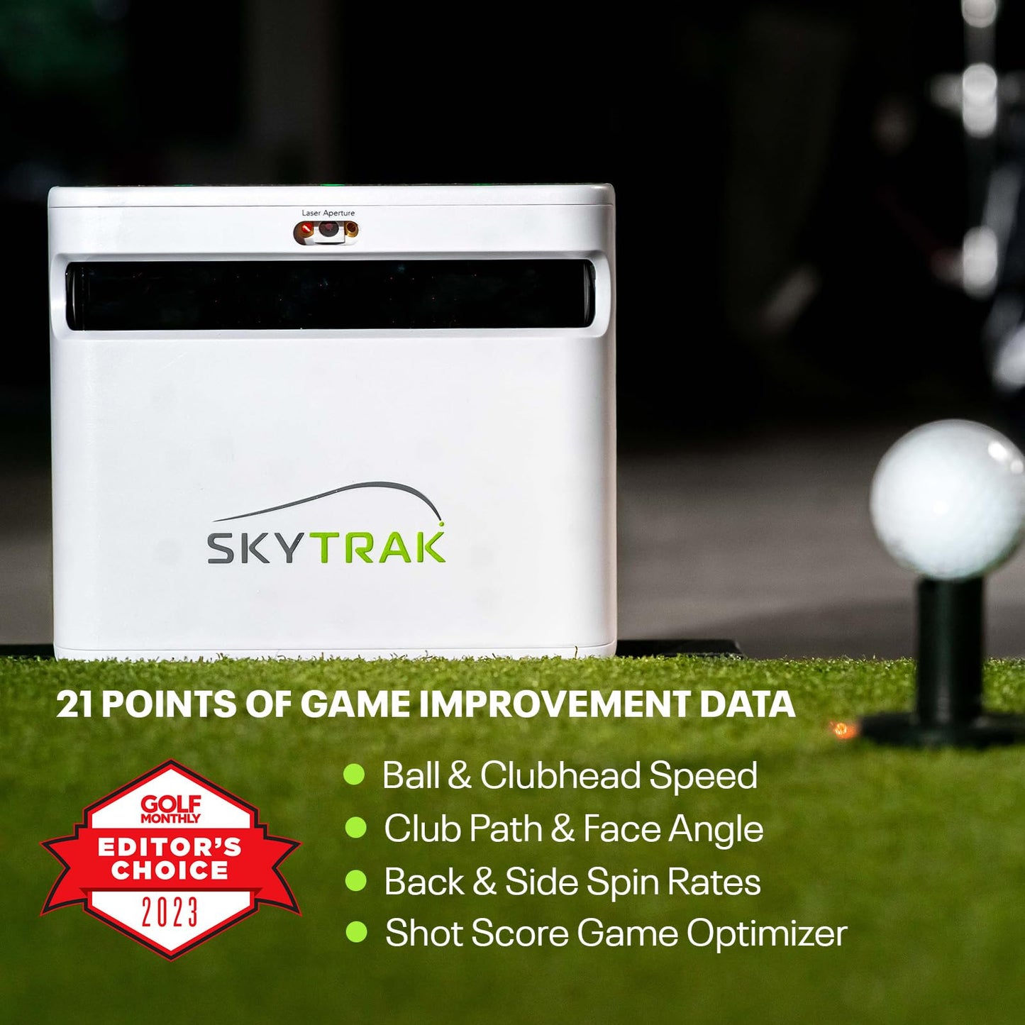 SkyTrak+ Launch Monitor and Golf Simulator - Tour - Level Golf Analysis with Dual Doppler Radar, Enhanced Camera, Real - time Gameplay Simulation, Wi - Fi, USB - C Charging - ST+ Launch Monitor - 