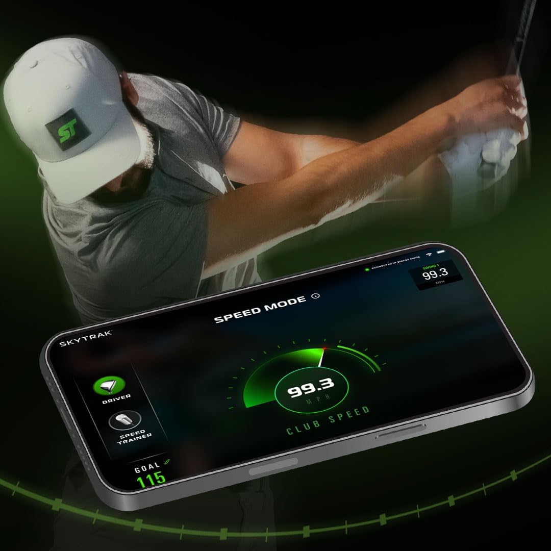 SKYTRAK ST MAX Launch Monitor – GOLFTEC Speed Training, Dual Doppler Radar & Photometric Cameras, Precision Ball & Club Data, Golf Simulator - SkyTrak