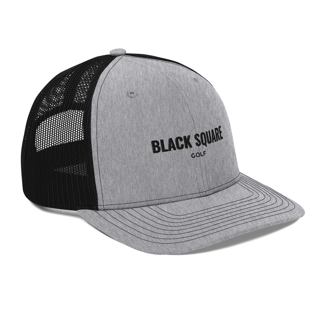 Black Square Golf Trucker Cap 2 - Heather Grey / Black -