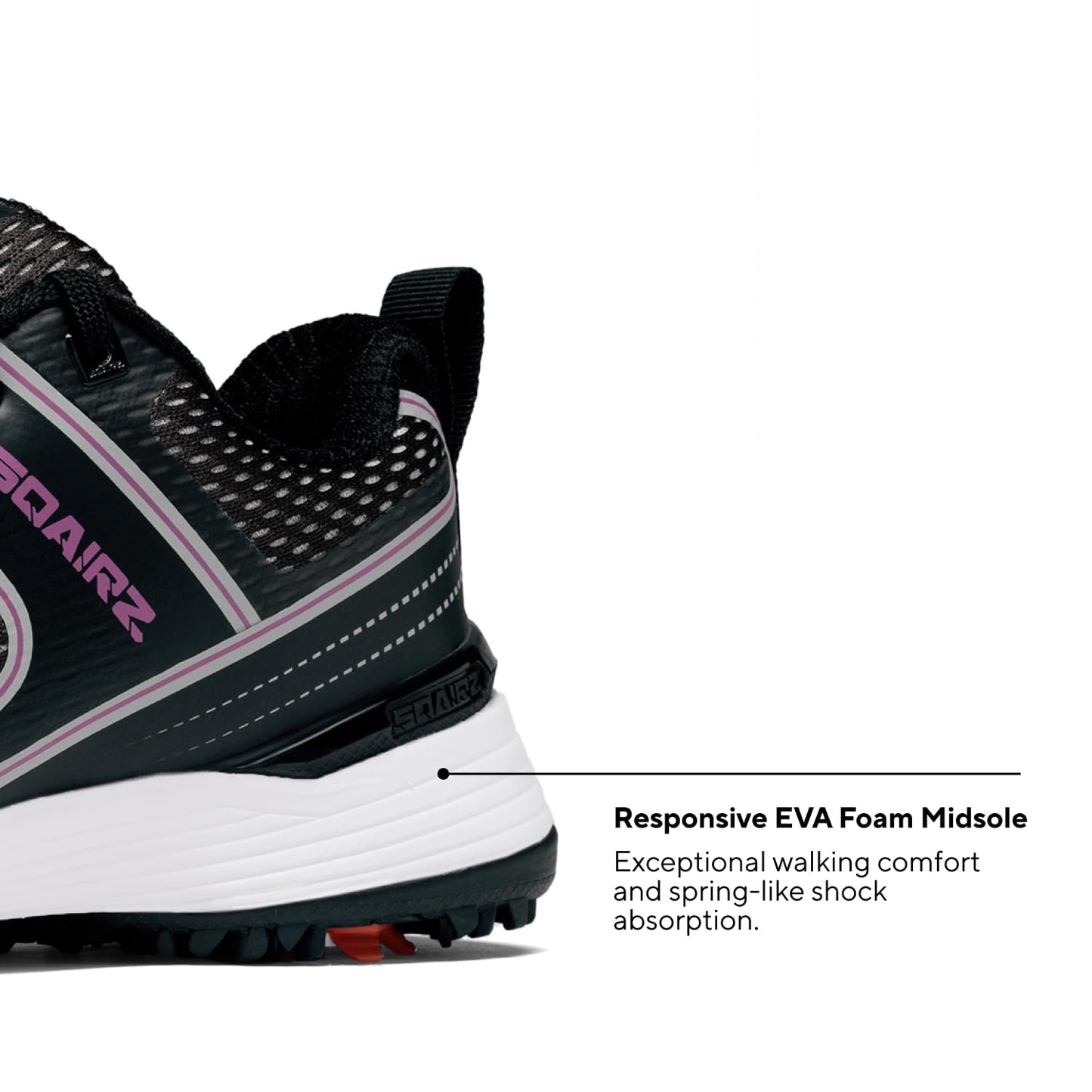 SQAIRZ Freedom Mesh Women's Athletic Golf Shoes - 9.5 - Black/Fuchsia