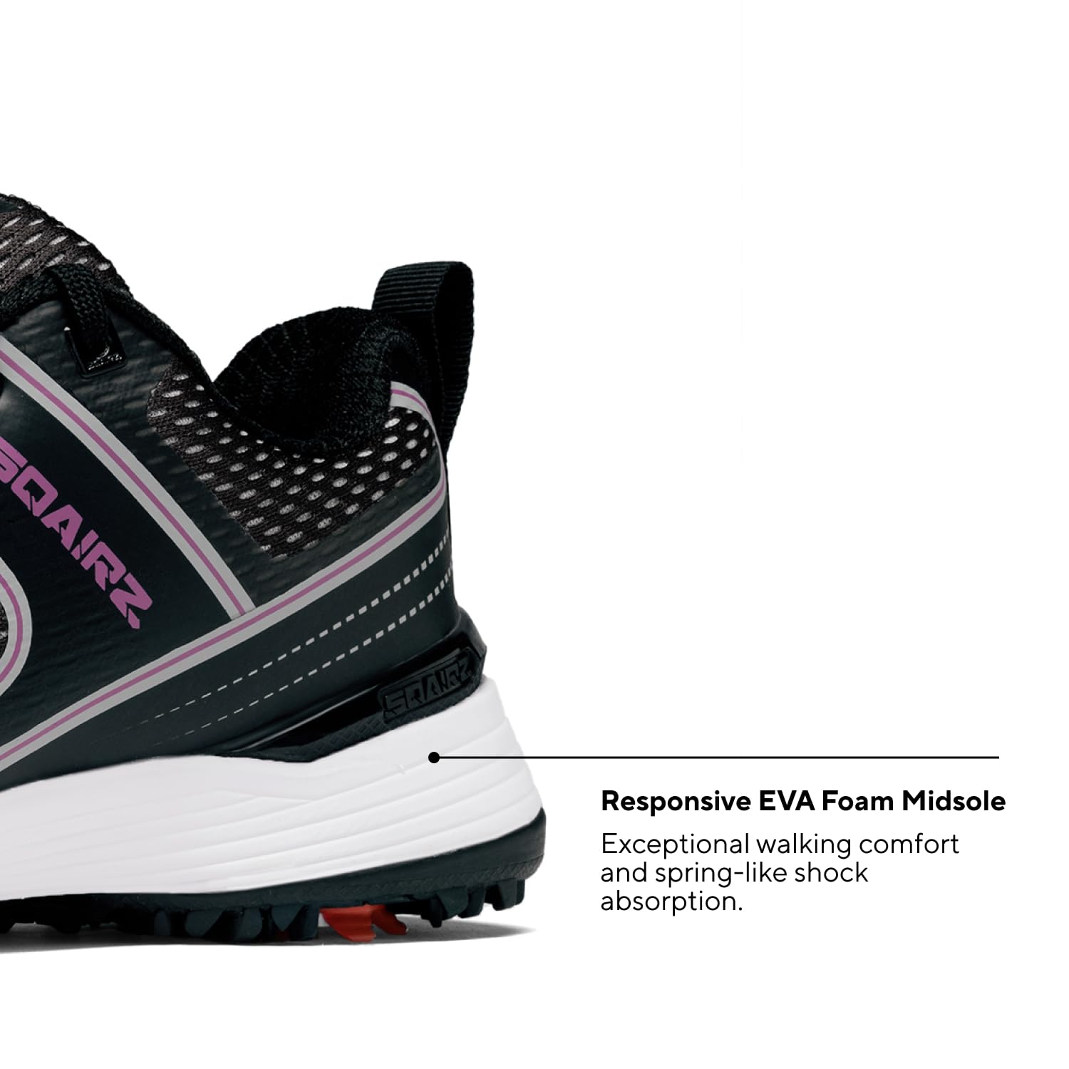 SQAIRZ Freedom Mesh Women's Athletic Golf Shoes - 9.5 - Black/Fuchsia