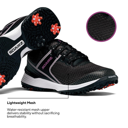 SQAIRZ Freedom Mesh Women's Athletic Golf Shoes - 9.5 - Black/Fuchsia