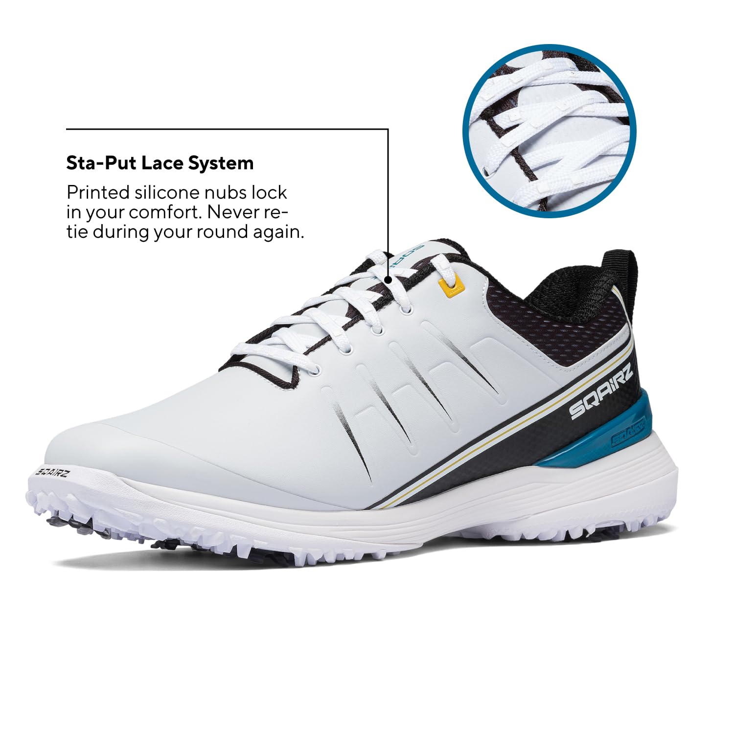 SQAIRZ Speed2 Men's Athletic Golf Shoes - White/Navy - 12