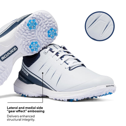 SQAIRZ Speed2 Men's Athletic Golf Shoes - White/Navy - 12