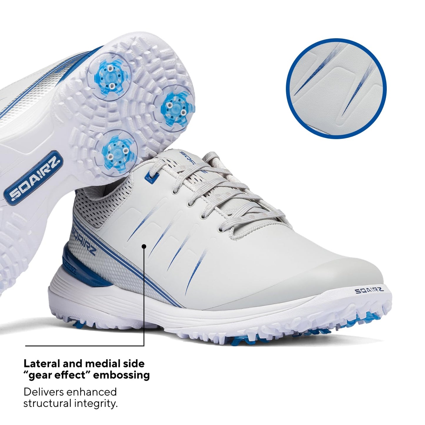 SQAIRZ Speed2 Men's Athletic Golf Shoes - White/Navy - 12