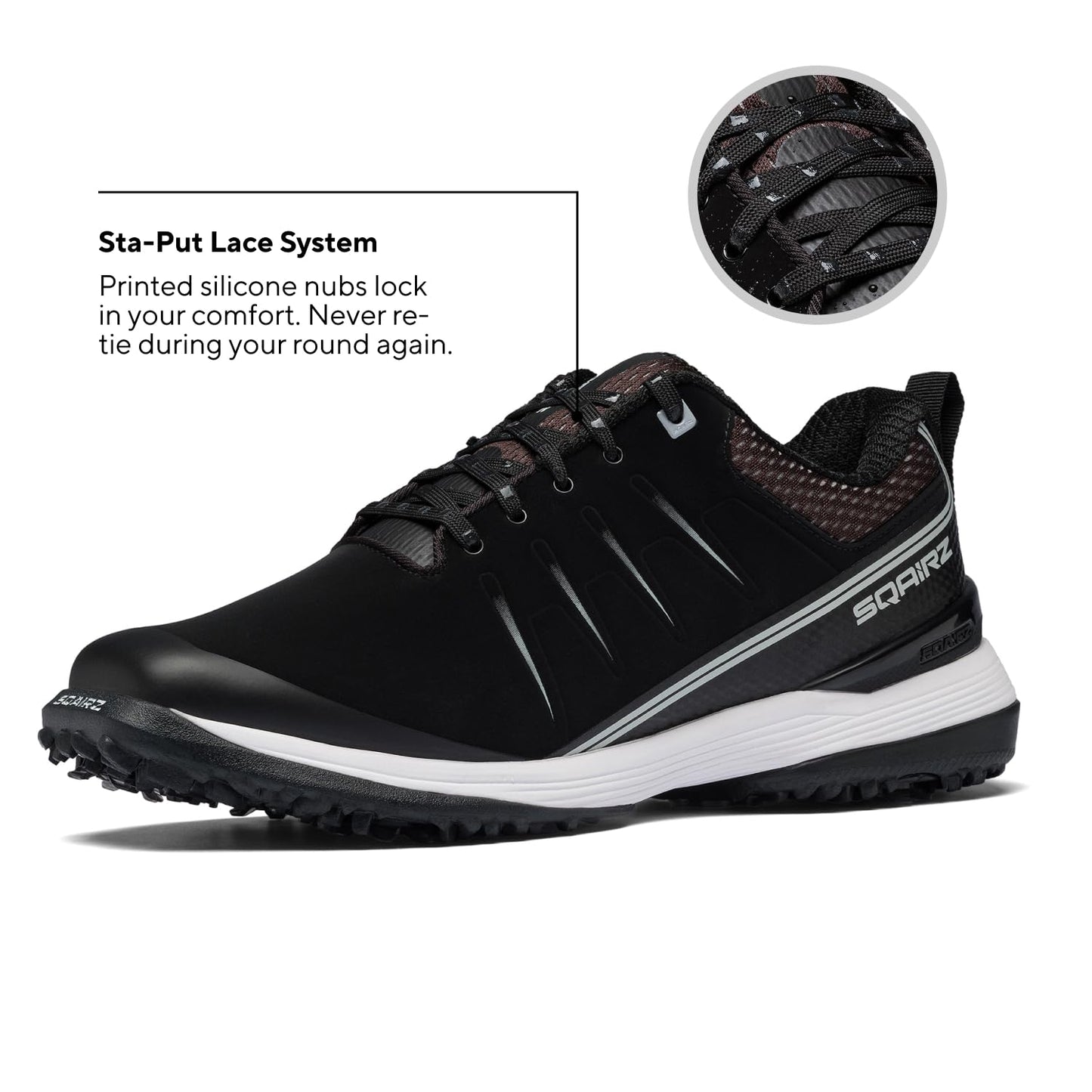 SQAIRZ Speed2 Men's Athletic Golf Shoes - White/Navy - 12