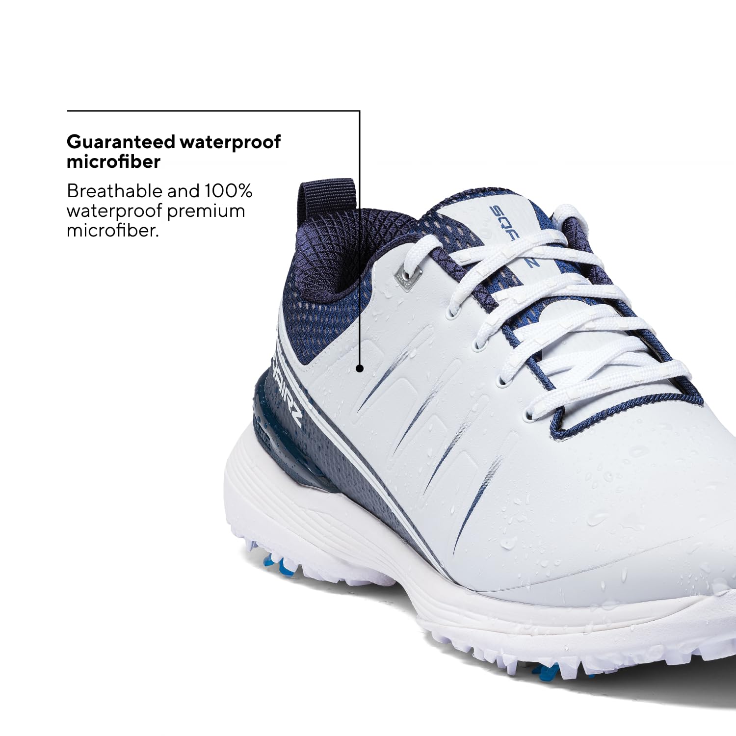 SQAIRZ Speed2 Men's Athletic Golf Shoes - White/Navy - 12