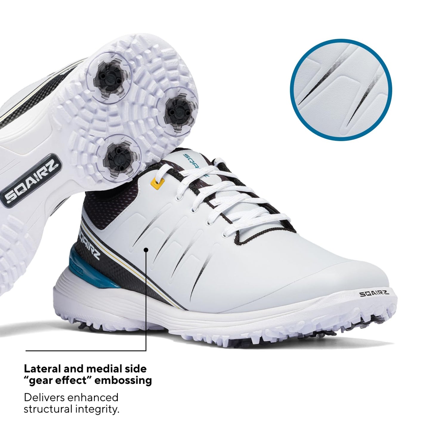 SQAIRZ Speed2 Men's Athletic Golf Shoes - White/Navy - 12