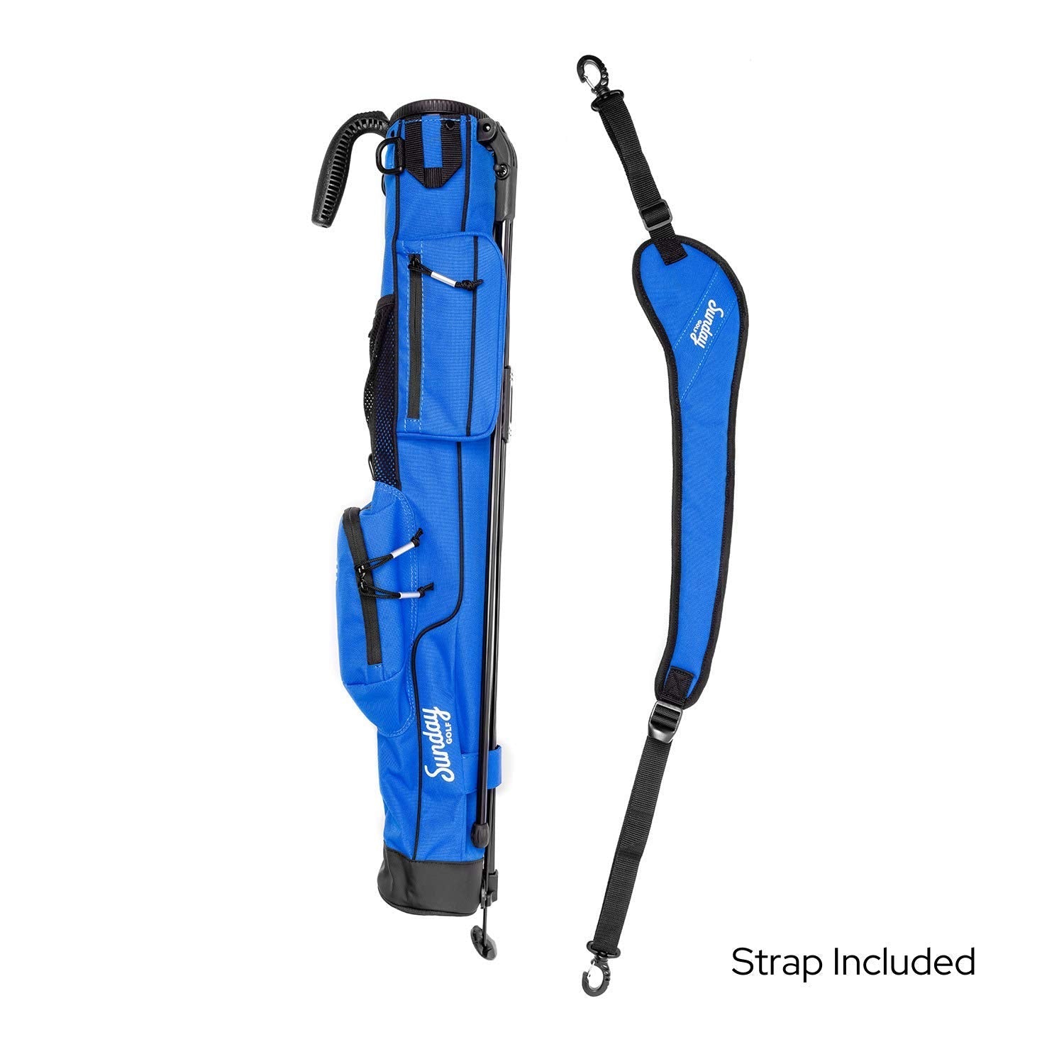Sunday Golf - Lightweight Sunday Golf Bag with Strap and Stand - Blue - 