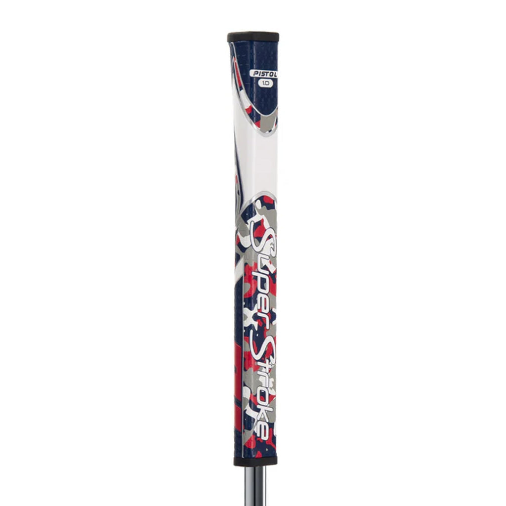 SuperStroke Zenergy Pistol Golf Putter Grip with No Taper Enhanced SPYNE Technology, New Multi - Zone Texturing and Tech - Port, Multi Color - Camo RWB - Pistol 1.0