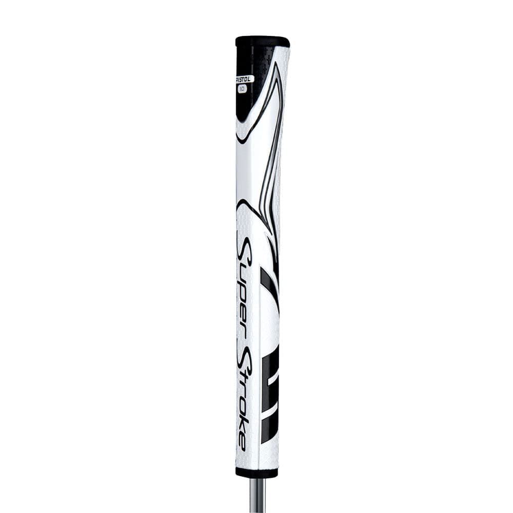 SuperStroke Zenergy Pistol Golf Putter Grip with No Taper Enhanced SPYNE Technology, New Multi - Zone Texturing and Tech - Port, Multi Color - White/Black - Pistol 1.0