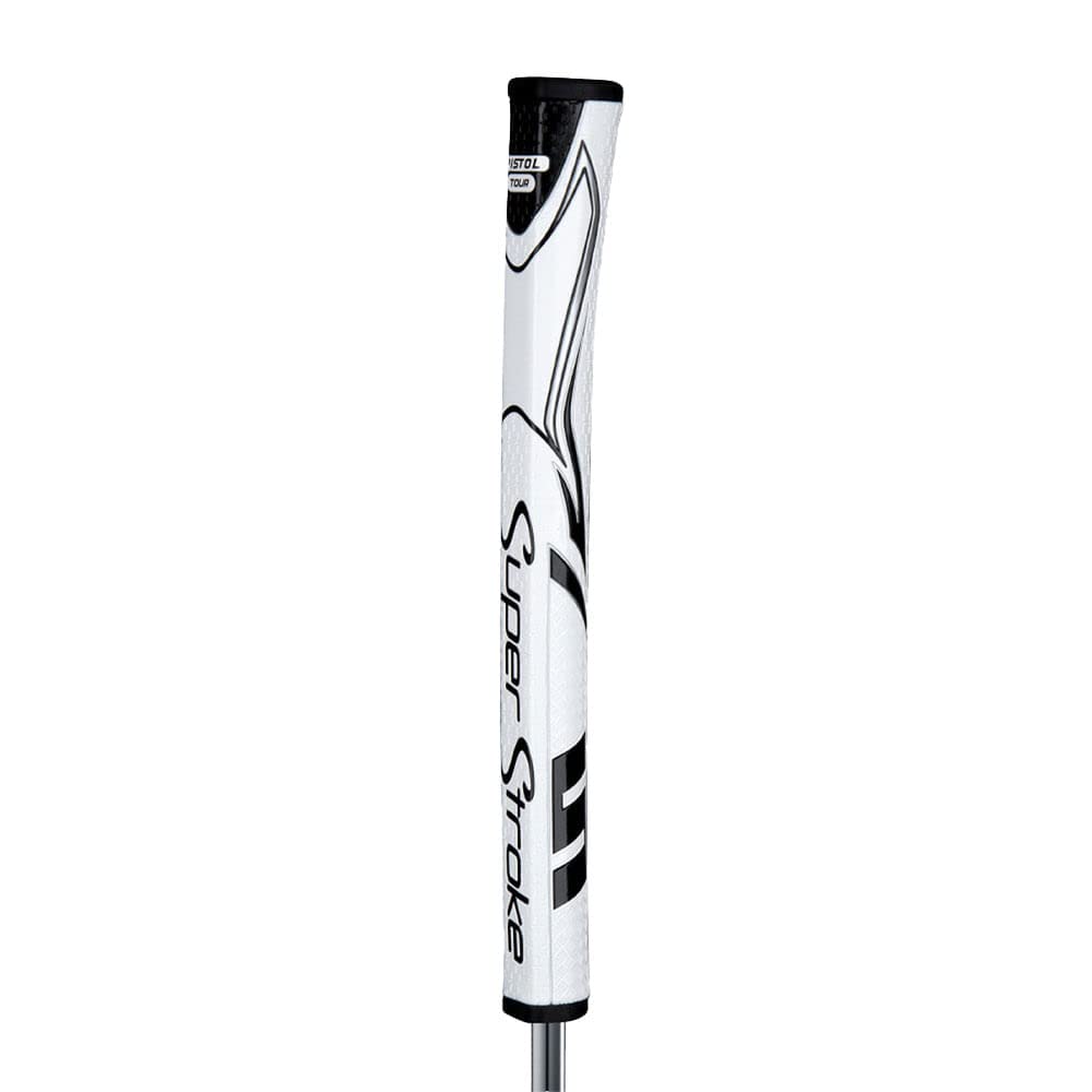 SuperStroke Zenergy Pistol Golf Putter Grip with No Taper Enhanced SPYNE Technology, New Multi - Zone Texturing and Tech - Port, Multi Color - White/Black - Pistol Tour