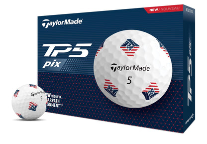 TaylorMade Golf TP5 Golf Balls - Red/White/Blue - TP5 Pix