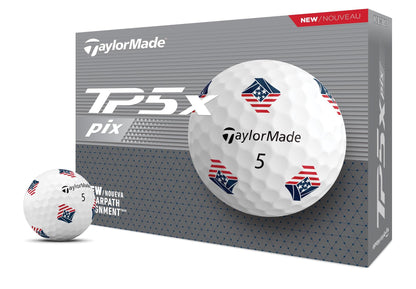 TaylorMade Golf TP5 Golf Balls - Red/White/Blue - TP5X Pix