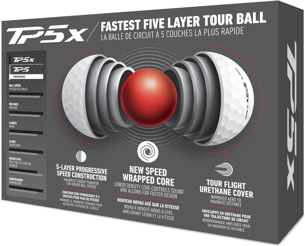 Taylormade Golf TP5 Golf Balls - White - 1-Dozen - Tp5X