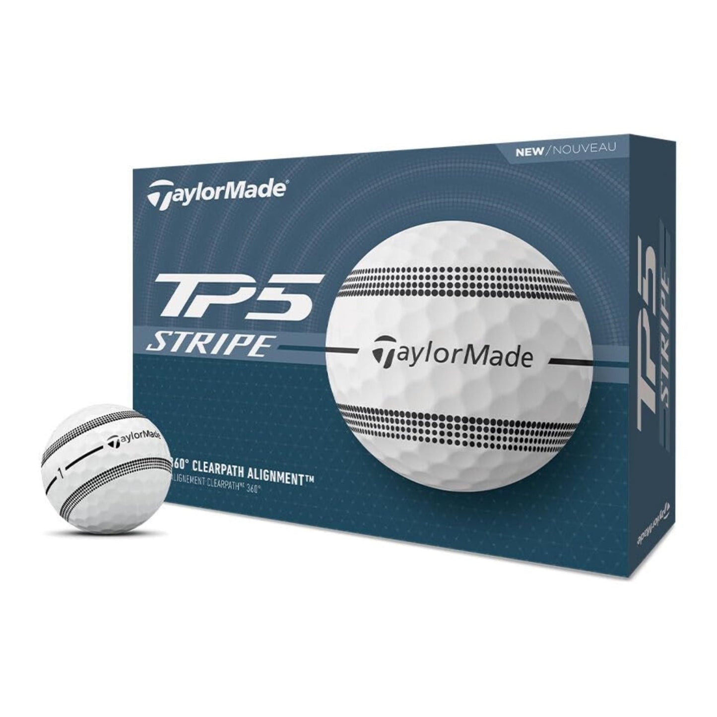 TaylorMade Golf TP5 Golf Balls - White/Black Stripe - TP5