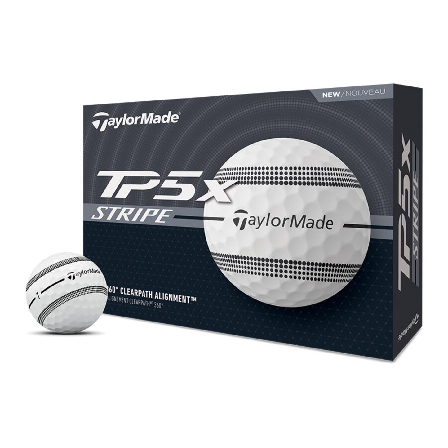TaylorMade Golf TP5 Golf Balls - White/Black Stripe - TP5X