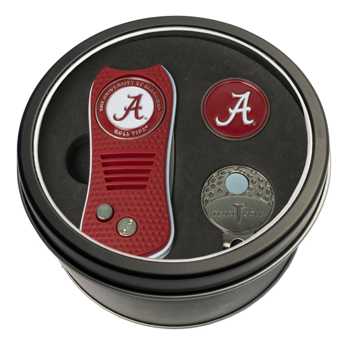 Team Golf Alabama Golf Gift Sets - Tin - Divot Tool & Hat Clip - 